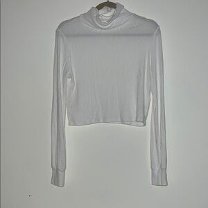 Garage White Long Sleeve Crop Tee